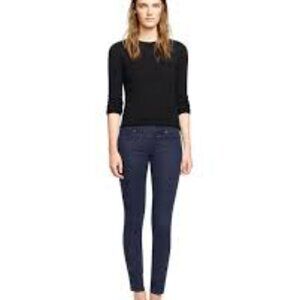 Tory Burch Dark Blue Denim Legging with Gold Hardware Long Size 26